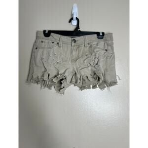 Women’s Size 3 Domaine Brand Jeans Tan Distressed Cut Off Shorts